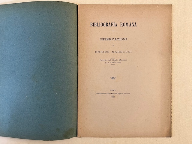 Bibliografia romana. Osservazioni